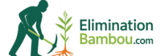 Logo ÉliminationBambou.com : silhouette d’expert arrachant un rhizome de bambou