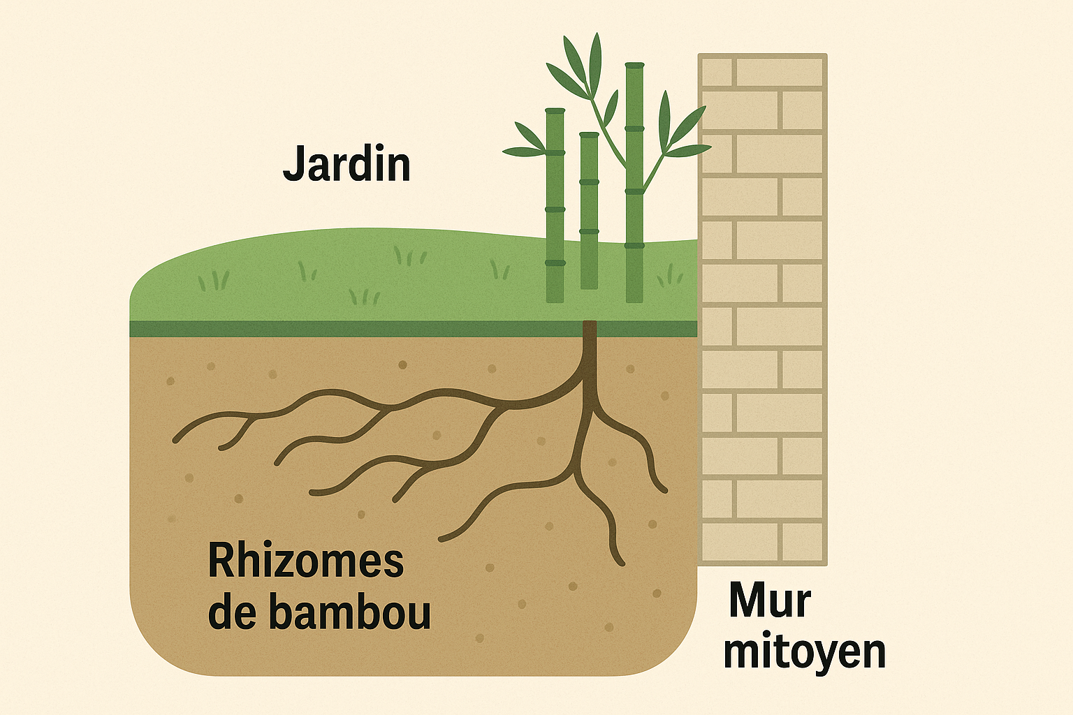 Cartographie des rhizomes de bambou